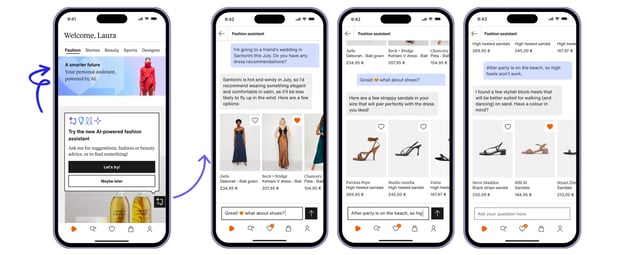IA conversationnelle Zalando phygital welcome max