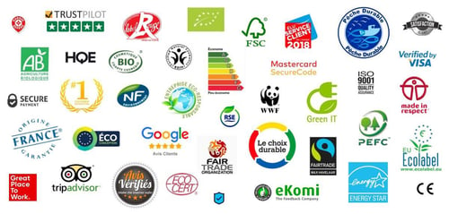 Logo Labels sur la fiabilité et engagement de l'entreprise