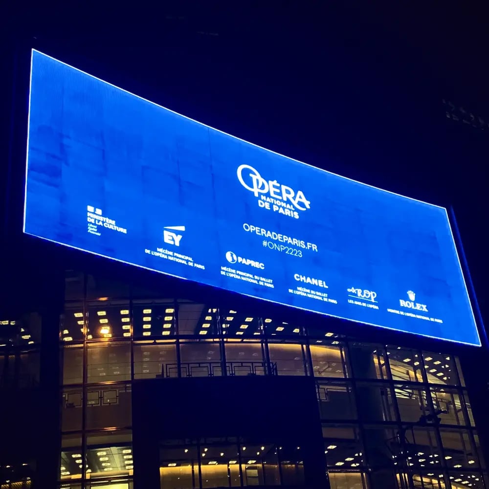 Écran de l'Opéra de Paris après l'expérience
