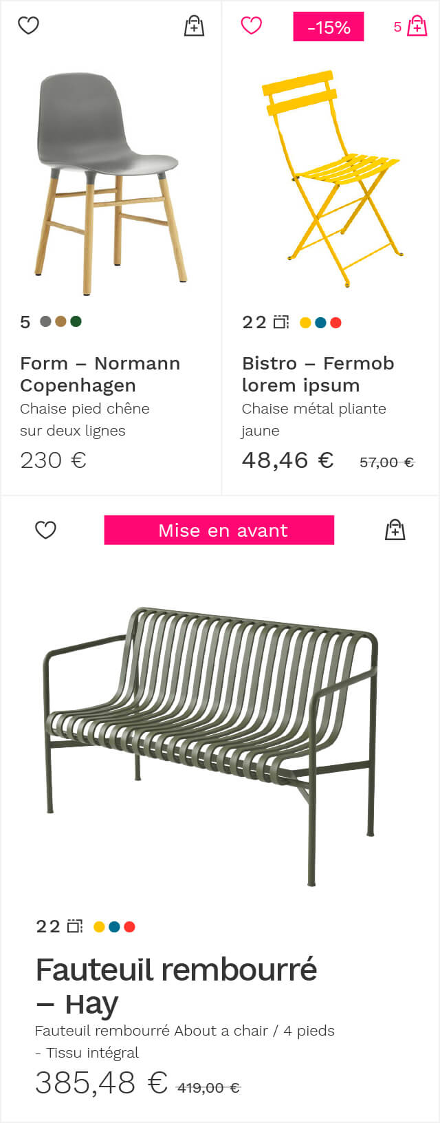 DES COMPOSANTS INSPIRANTS - chaises et bancs