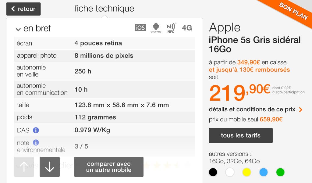 Fiche Tech de page client UX/UI