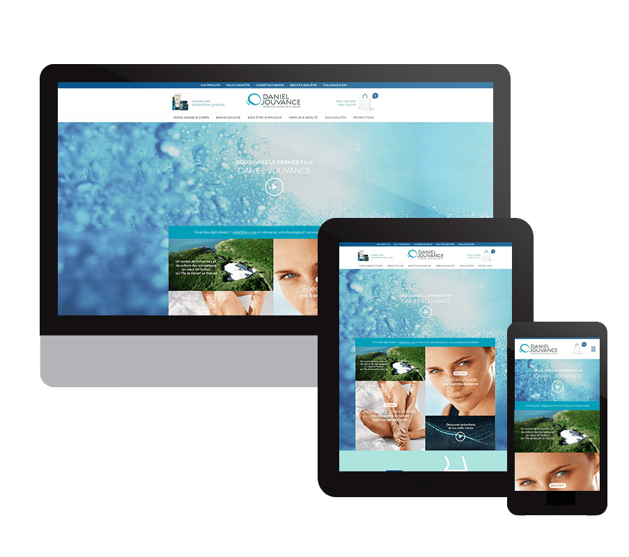 The new home page in different devices