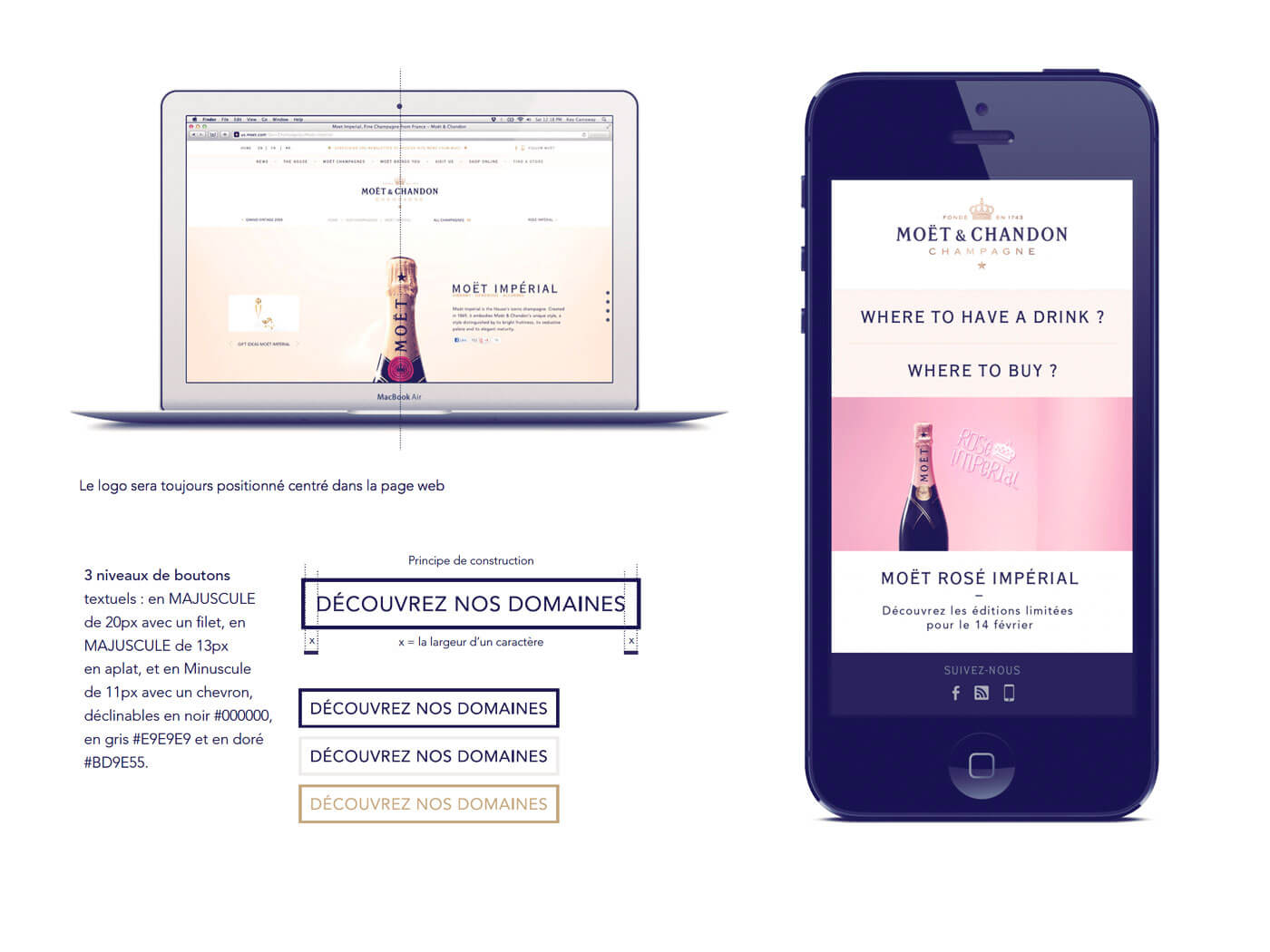 Guidelines pour Moet & Chandon du site et la version mobile