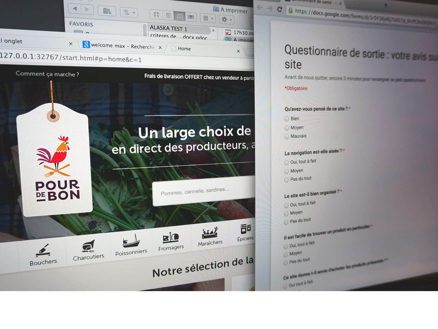 Test UX & questionnaire pour PourDeBon